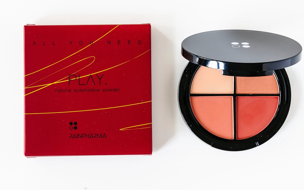 RainPharma All You Need – Natural Eyeshadow Powder – Play – 4 x 2,5g – Minerale Oogschaduw Palette – Vegan Oogmake-up – Zijdezacht Poeder – Langdurig Resultaat – Natuurlijke Tinten