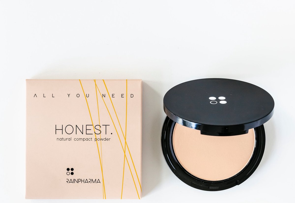 RainPharma All You Need – Natural Compact Powder – Honest – 13g – Minerale Make-up – Vegan Bronzer & Contour – Matte Finish – Gezichtspoeder & Oogschaduw – Natuurlijke Bruine Gloed