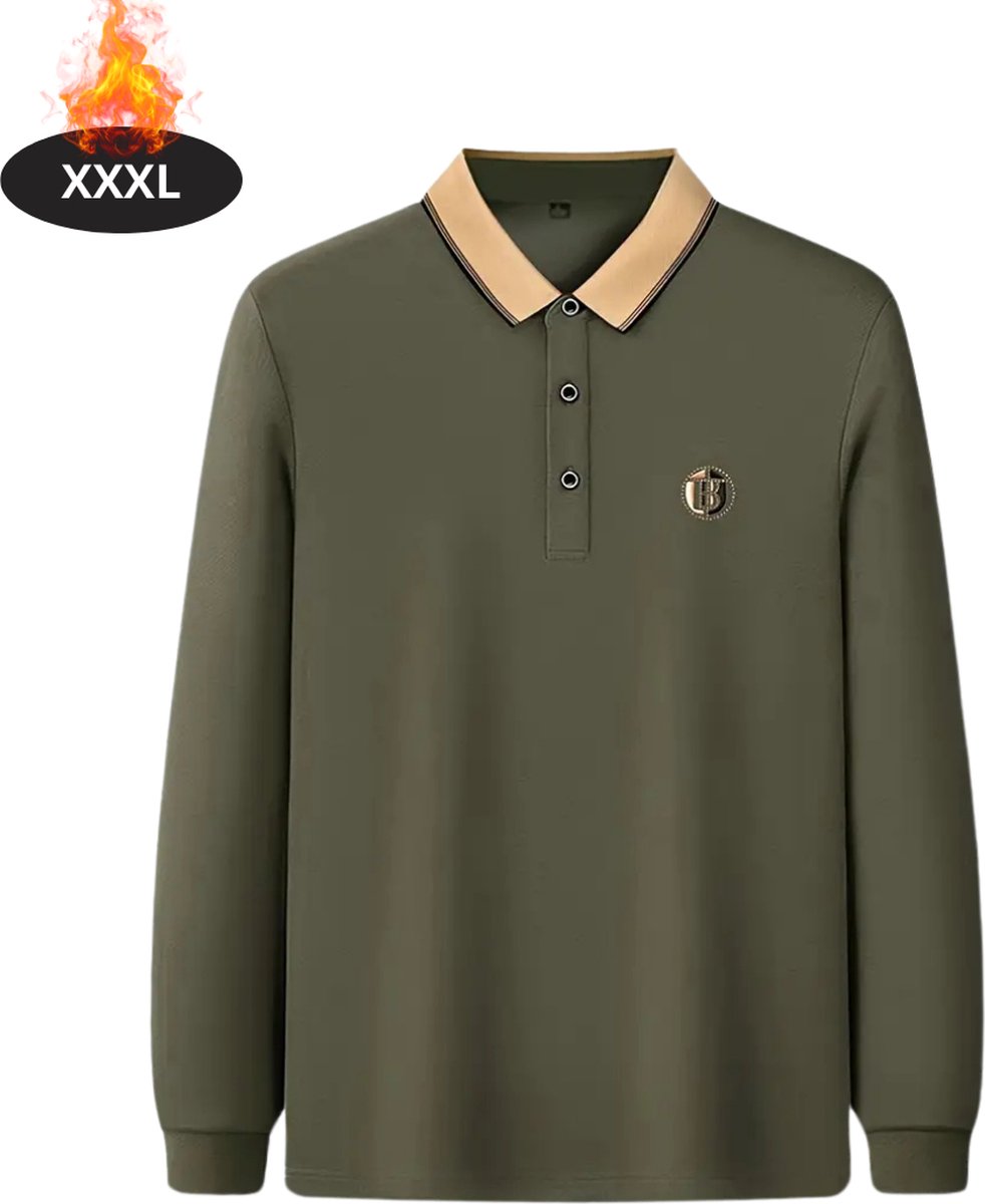 Nivard Poloshirt Heren T-Shirt Heren Shirt Overhemd Polo Shirt Lange Mouwen Legergroen
