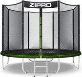 Zipro® Jump Pro Tuintrampoline 8FT Ø252cm met externe mesh - Trampoline Voor Buiten - Afsluitbaar Veiligheidsnet - UV-bestendig vervangend net - max. belasting tot 150 kg - Corrosiebestendig - Snelle en eenvoudige montage