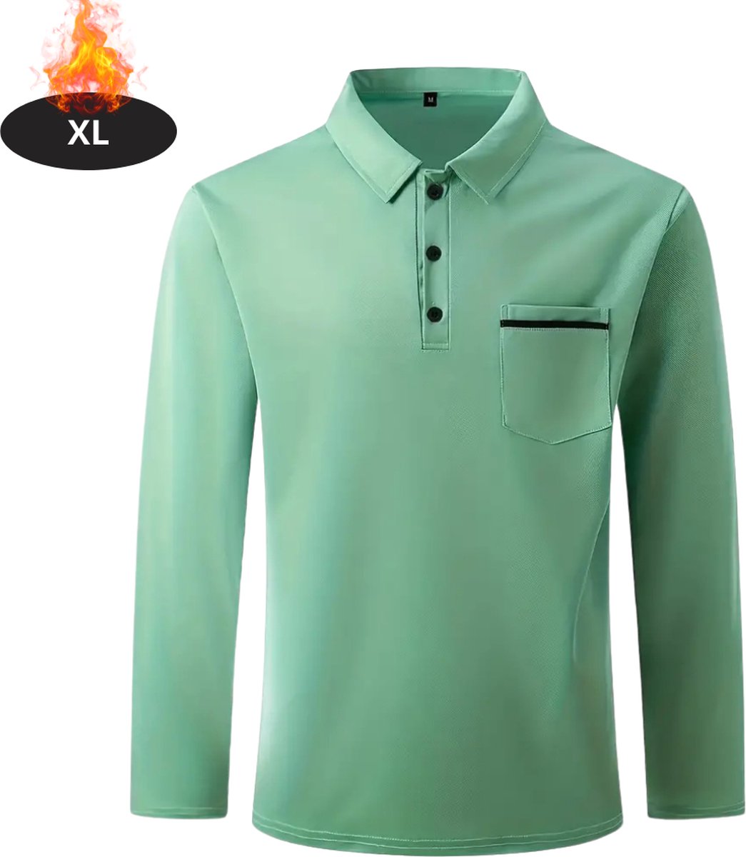 Nivard Poloshirt Heren T-Shirt Heren Shirt Overhemd Polo Shirt Lange Mouwen Lichtgroen