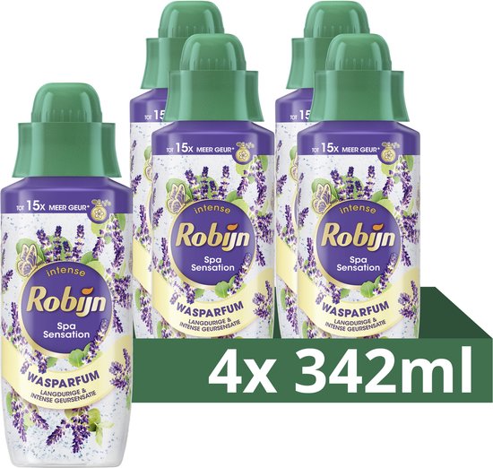 Robijn Intense Wasparfum - Spa Sensation - tot 15x meer geur dan bij gebruik van alleen wasmiddel - 4 x 342 ml
