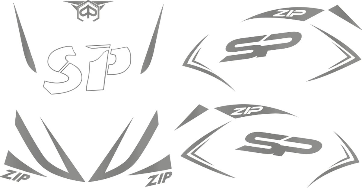 Stickerset Special Zip SP - Grijs