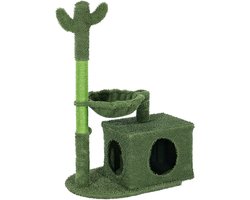 Ozocozy Krabpaal voor Katten - Kattenkrabpaal - H 102cm - Krabpalen - Cactus - Krabmeubel - Met Kattenspeeltje - Groen