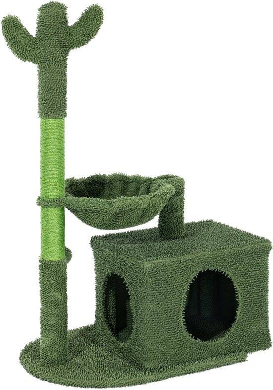 Ozocozy Arbre à Chat pour Chats - Arbre à Chat - H 102 cm - Poteaux griffoirs - Cactus - Meubles à gratter - avec Jouet pour Chat - Vert