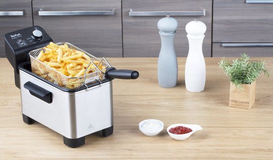 Tefal Easy Pro FR3330 - Frituurpan - 3 L - Koude Zone - Kijkvenster - Makkelijk Schoonmaken - 2200W - RVS Design