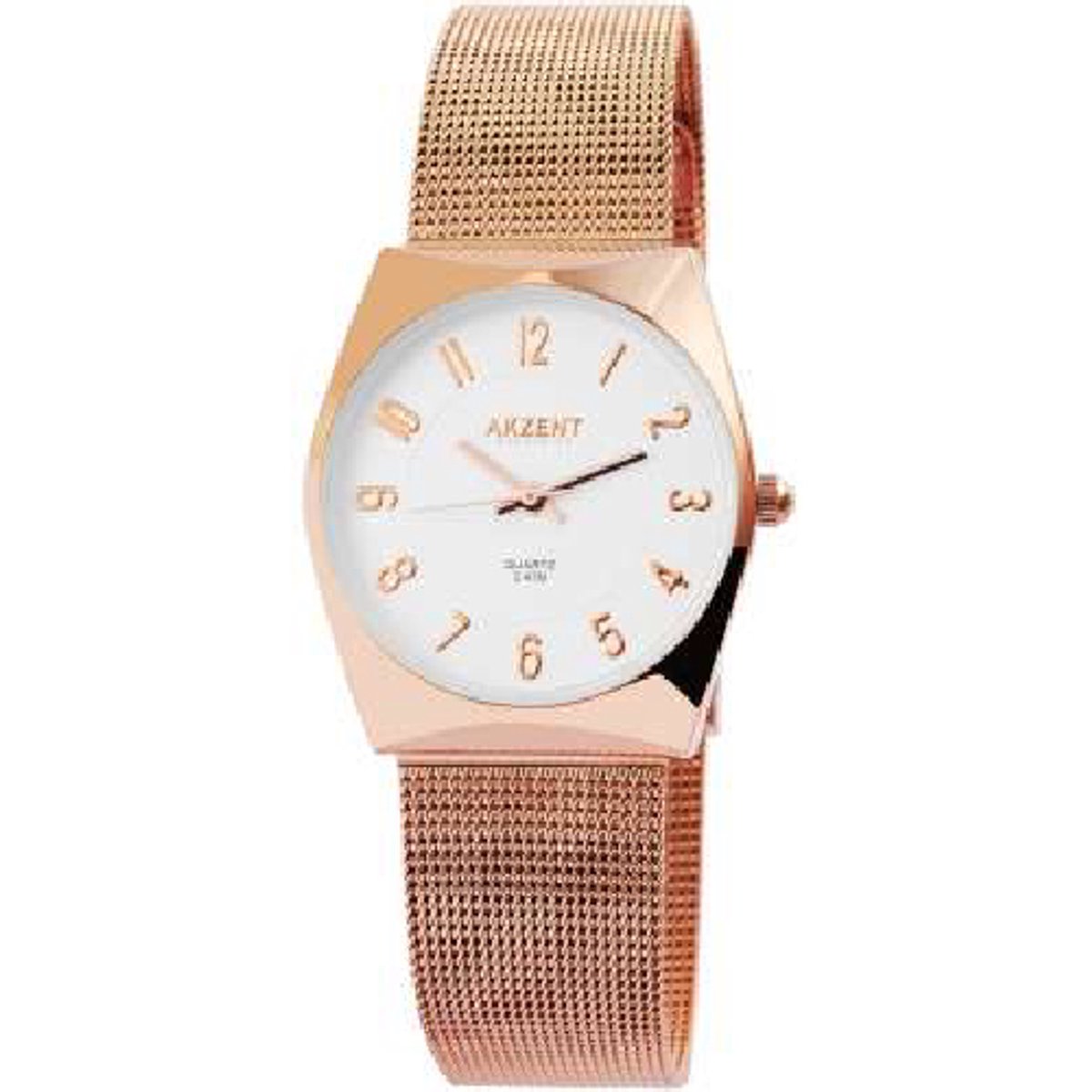 akzent-dameshorloge-model 1300015-005-Milanese band-verstelbare band-rosé kleur-