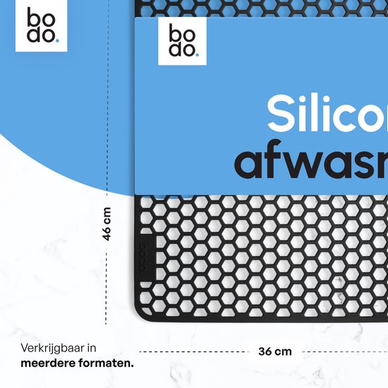 Bodo® – Tapis d'évier en Siliconen Zwart - 36 x 46 cm - Accessoires de vêtements pour bébé de Cuisine - Protecteur d'évier pour 40 x 50 cm - Sous-verres en Siliconen - Anti rayures - Accessoires de vêtements pour bébé d'évier