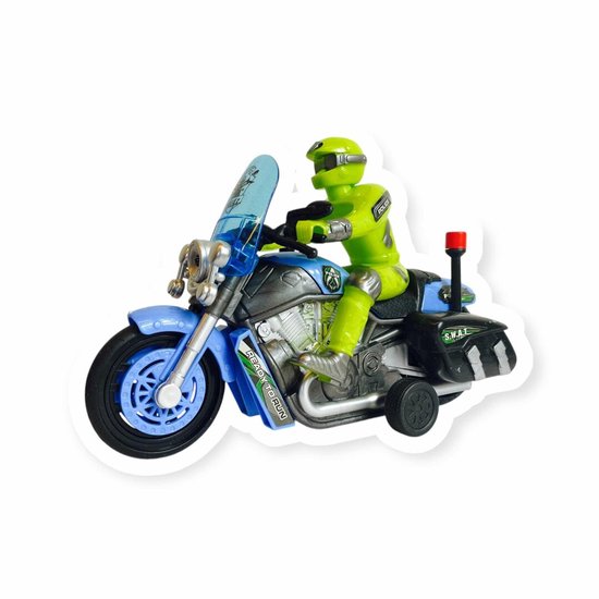 Motor Police - speelgoed politiemotor - Pull Back drive -met geluid en lichtjes - motorfiets