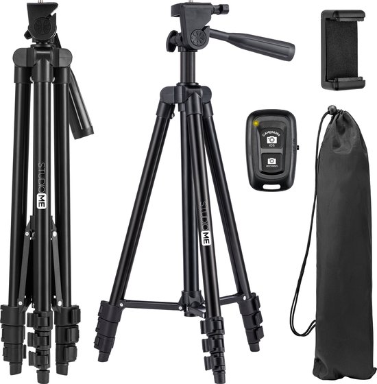 Studio ME 128 cm statief – zwart – met Bluetooth afstandsbediening