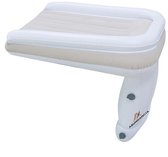 Abundancia® - Opblaasbaar Vliegtuig bedje - Reisbedje - Vliegtuigbedjes - Reiskussen - Baby reisbedje - Peuterbedje - Licht Beige/ Zandkleurig/ Wit