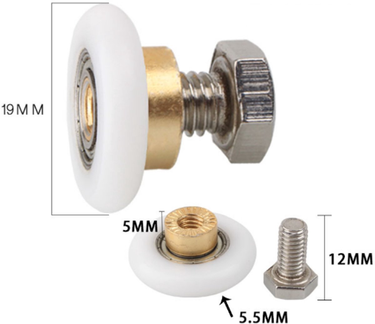 Geschikt Voor 4-8 Mm Glas 4 Stuks Douchedeurwielen Set – Vervang Je Oude Rollers Voor Soepele, Stille Glijbewegingen Douchecabine Accessoire