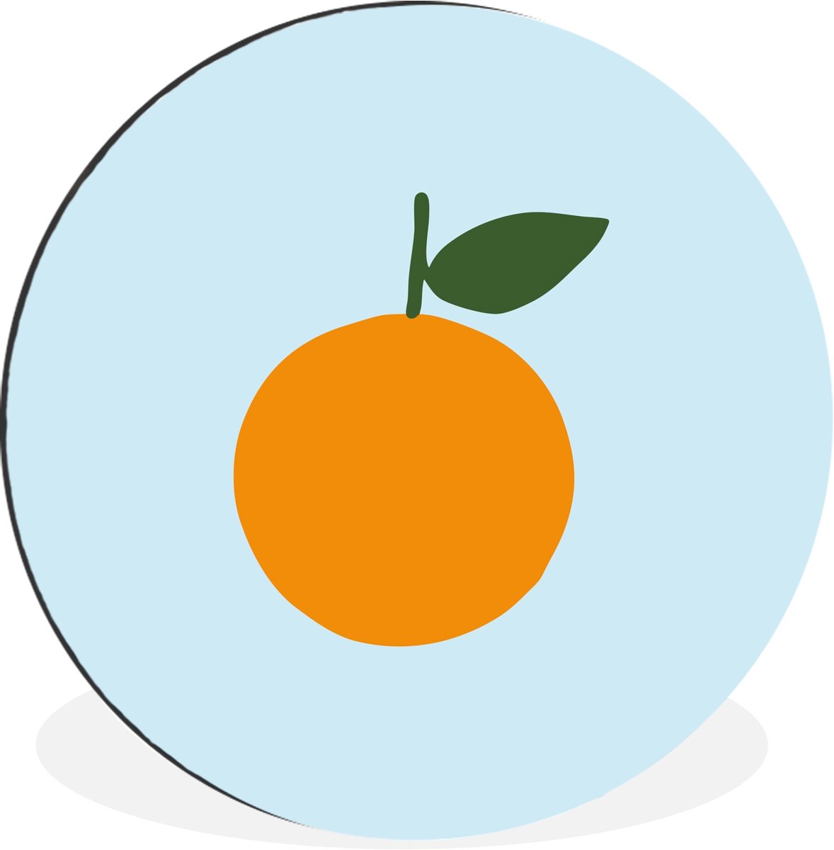 WallCircle Wandcirkel - Muurcirkel - Fruit - Sinaasappel - Oranje - Aluminium - Dibond - 90x90 cm - Binnen en Buiten