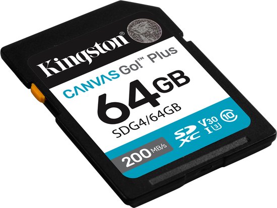 Kingston Technology Canvas Go! Plus 64GB SDXC Canvas Go Plus Gen4 200MB/s C10 UHS-I U3 V30 — afbeelding 5