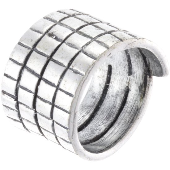 Behave - Ring - Bague large Vintage couleur argent - Look industriel - Unisexe - Sans nickel
