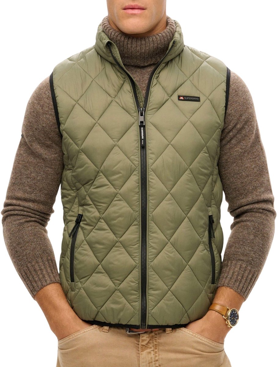 Superdry Diamond Quilt Fuji Lite Bodywarmer Heren Zwart