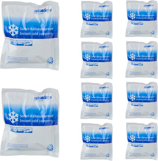 Instant coldpack - set van 10 - zonder vriezer - koelt tot 25 min