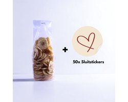 Product afbeelding van Yonico - Blokbodemzakjes Plastic Transparant - 60 + 50 x 200mm - 100% Polypropyleen - Recyclebaar - Uitdeelzakjes - Rechthoekige Blokbodem Zak - Incl. 50 sluitstickers - Voedsel Verpakking - 50 Stuks