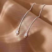 Gading dames doortrekoorbellen met tulpen-80mm-zilver 925