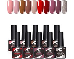 NAXSIR 10 Kleuren Gelnagellak Set - Gellak Starterspakket - Nude Tinten & Salonwaardig