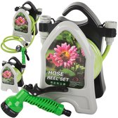 Bol.com Flexibele Tuinslang met Haspel - Hangend of Staand - Lengte 10 meter - met 7 Standen Sproeier aanbieding