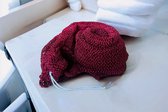 AfricanFabs® Afrikaanse spons / net sponge - traditionele SAPO spons / Ghanese scrub spons - Bordeauxrood