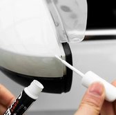 TLVX Auto Lakstift Wit met kwastje - Autolakherstel – Verf - Kras pen lak stift - Schade herstellen - Auto Kras herstel - Kras stift - Witte auto lak - Kras verwijderaar - Kras herstel - Sleutelschade deur - Permanent lak herstel – Waterbestendig