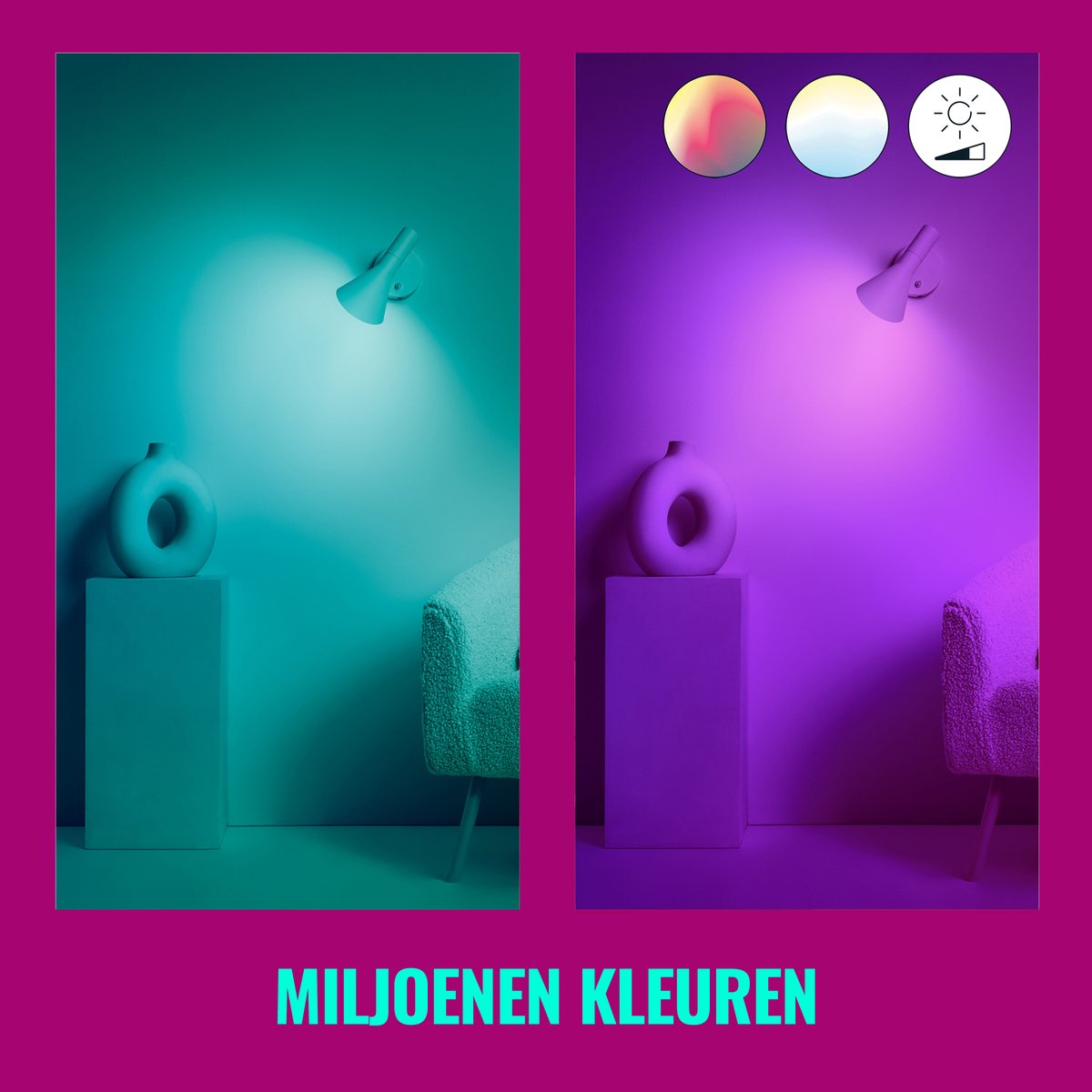 WiZ Spot 3-pack - Slimme LED Verlichting - Gekleurd en Wit Licht - GU10 - 50W - Wi-Fi