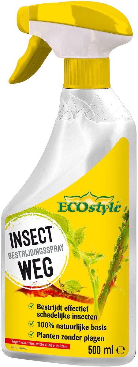 ECOstyle InsectWeg Gebruiksklaar - Effectief tegen Schadelijke Insecten - Natuurlijk - Voor Pot-, Kamer- en Sierplanten - Tegen Trips, Bladluis, Wolluis en Dopluis - 500 ML