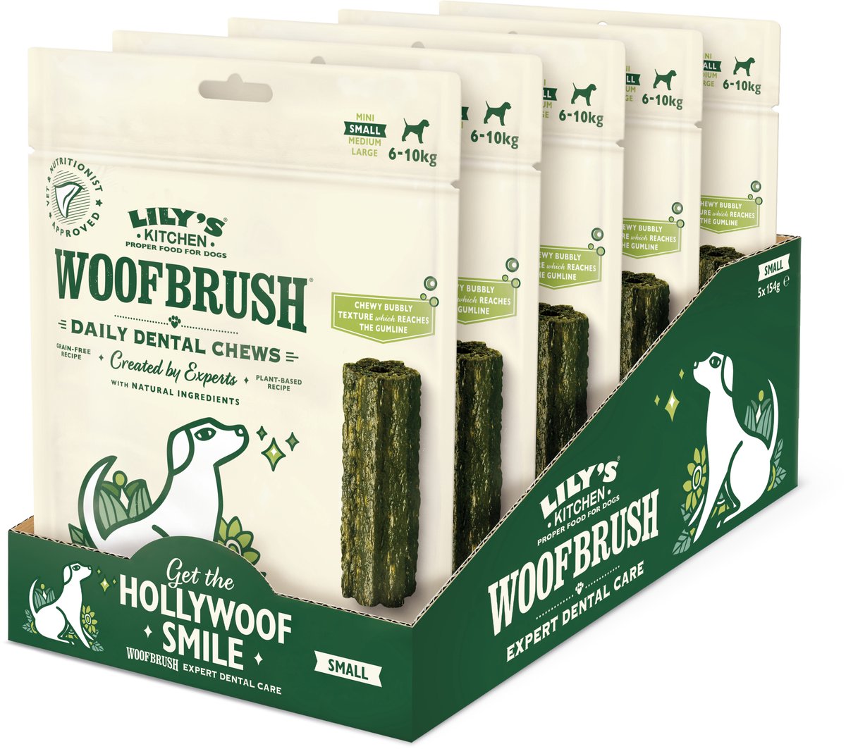 Lily's Kitchen - Hondensnacks - Woofbrush Natural Dental Chew - Small 5 x 154 g