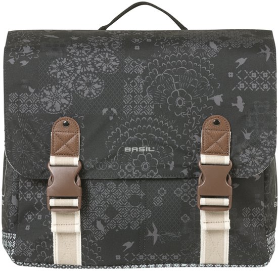 Basil Bohème dubbele fietstas MIK, 35L, charcoal -waterafstotend polyester van Basil — afbeelding 2