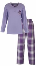 Irresistible Dames Pyjama - Flanel - 100% Katoen - Lila - Maat XL