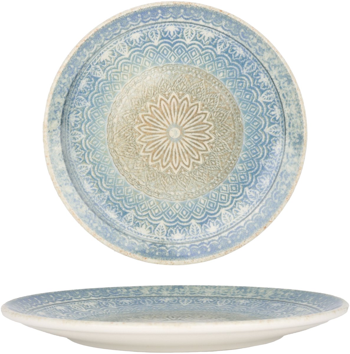 Bonna Dessertbord - Rivus Ethnic - Porselein - 23 cm - set van 6