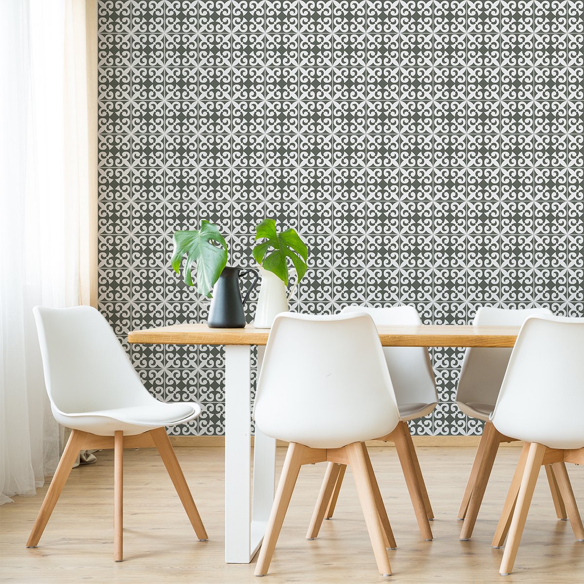 Ambiance Sticker Zelfklevende muurstickers in de vorm van tegels voor keuken en badkamer - 60 Azulejos Mianina cementtegelstickers - 60 stickers 15x15cm Multi color