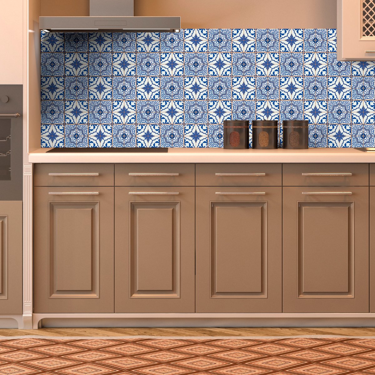 Ambiance Sticker Zelfklevende tegelmuurstickers voor keuken en badkamer - 30 Javier Azulejos tegelstickers - 30 stickers 10x10cm Multi color
