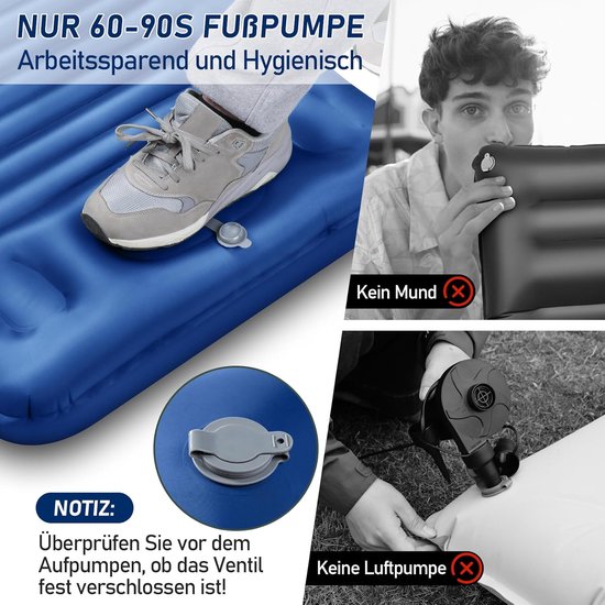 Zelfopblazend, 12 cm hoog, luchtmatras, camping, klein verpakkingsformaat, opblaasbaar matras met voetpomp, zelfopblaasbare slaapmat voor outdoor, wandelen, tent, rugzak van Unigear — afbeelding 3