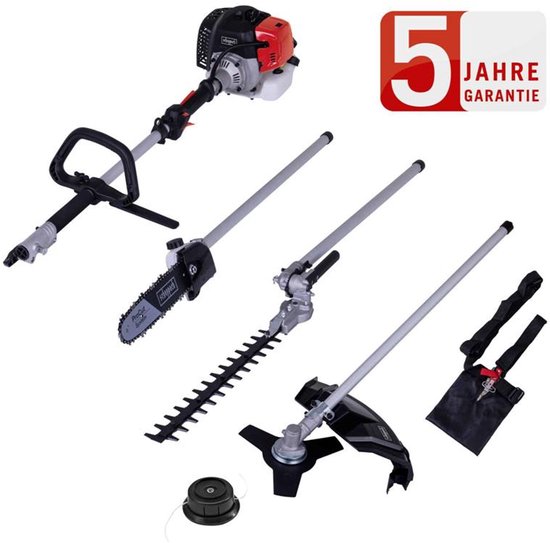 Foto: 4in1 benzine bosmaaier stoksnoeier heggenschaar kettingzaag compleet set
