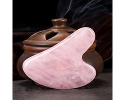 Gua Sha Premium Jade tool Roze-Rose Quartz -- 100% Natuurlijke Rozenkwarts Steen -Massagehulpmiddel – Gezichtsmassage – Massage – Ontspanning