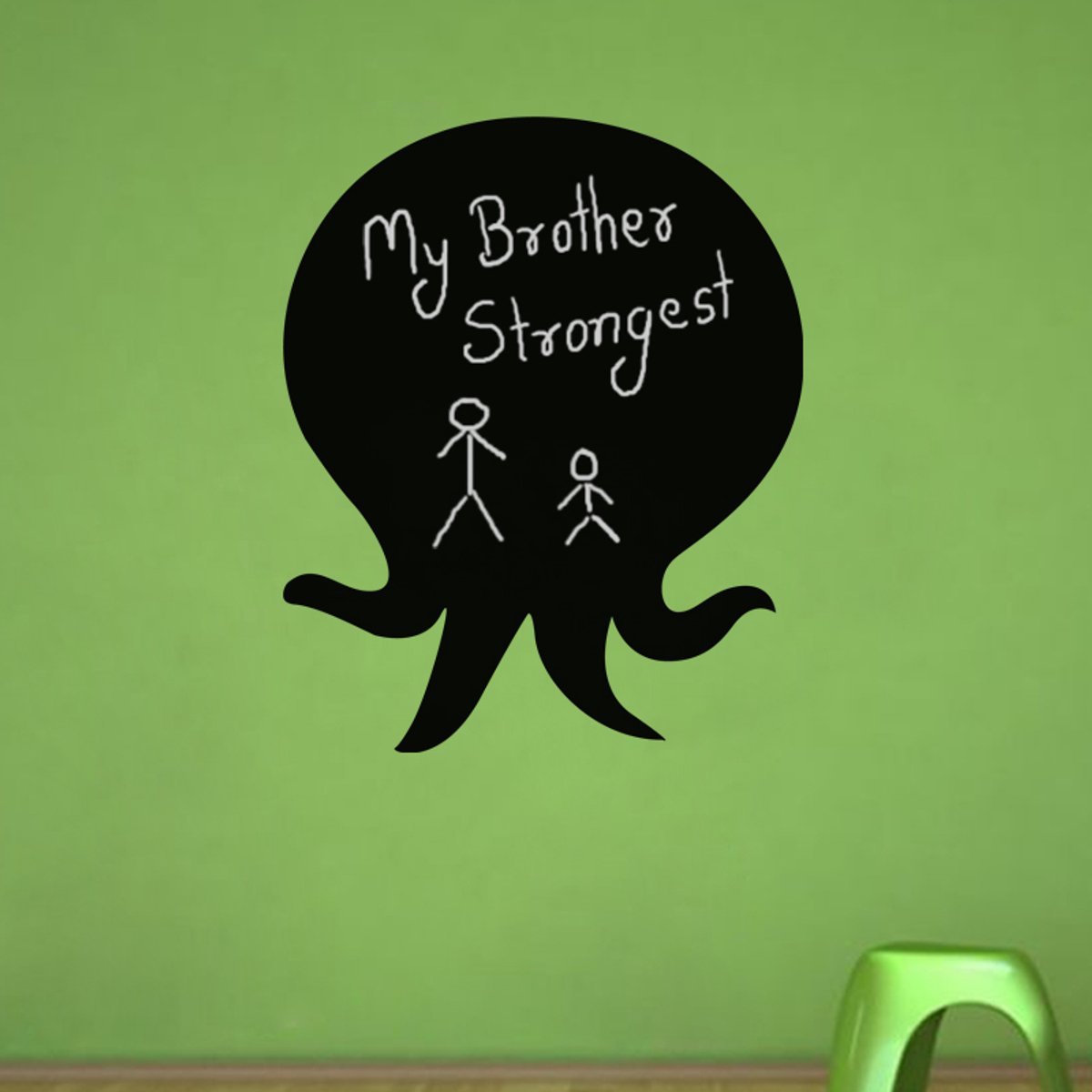 Ambiance Sticker Schoolbordsticker - uitwisbare zelfklevende muurstickers - OCTOPUS SILHOUETTE - 110x90cm Multi color