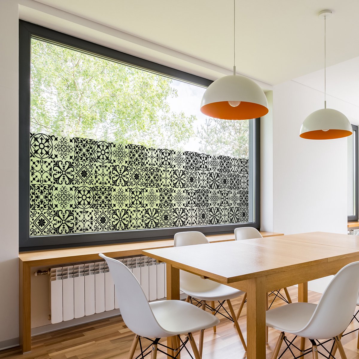 Privacy raamfolie - AZULEJOS BLACK - Stickers voor ramen en douchedeuren - 40x200cm