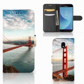 Geschikt voor Samsung Galaxy A30 Flip Cover Golden Gate Bridge