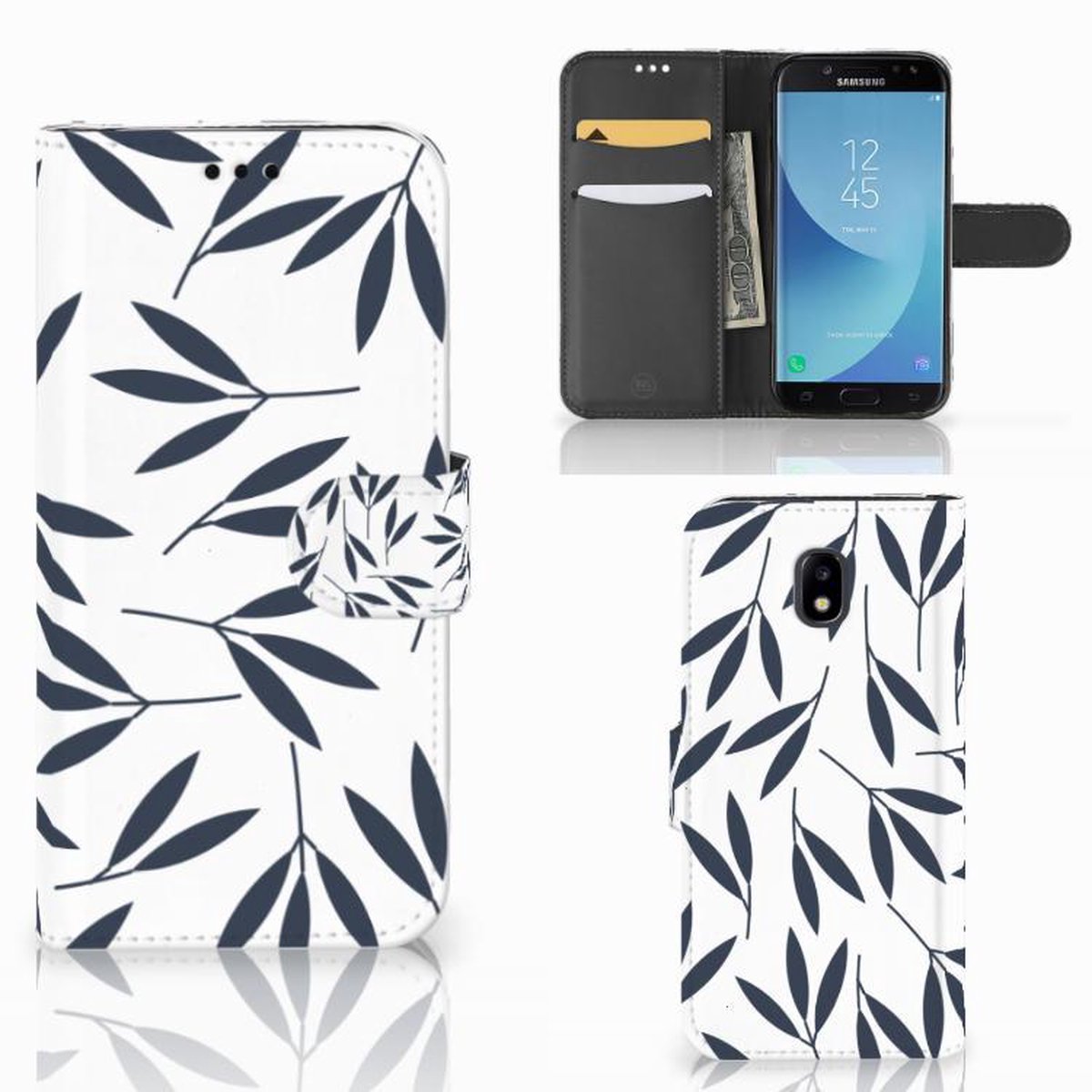 Samsung Galaxy A30 Hoesje Leaves Blue