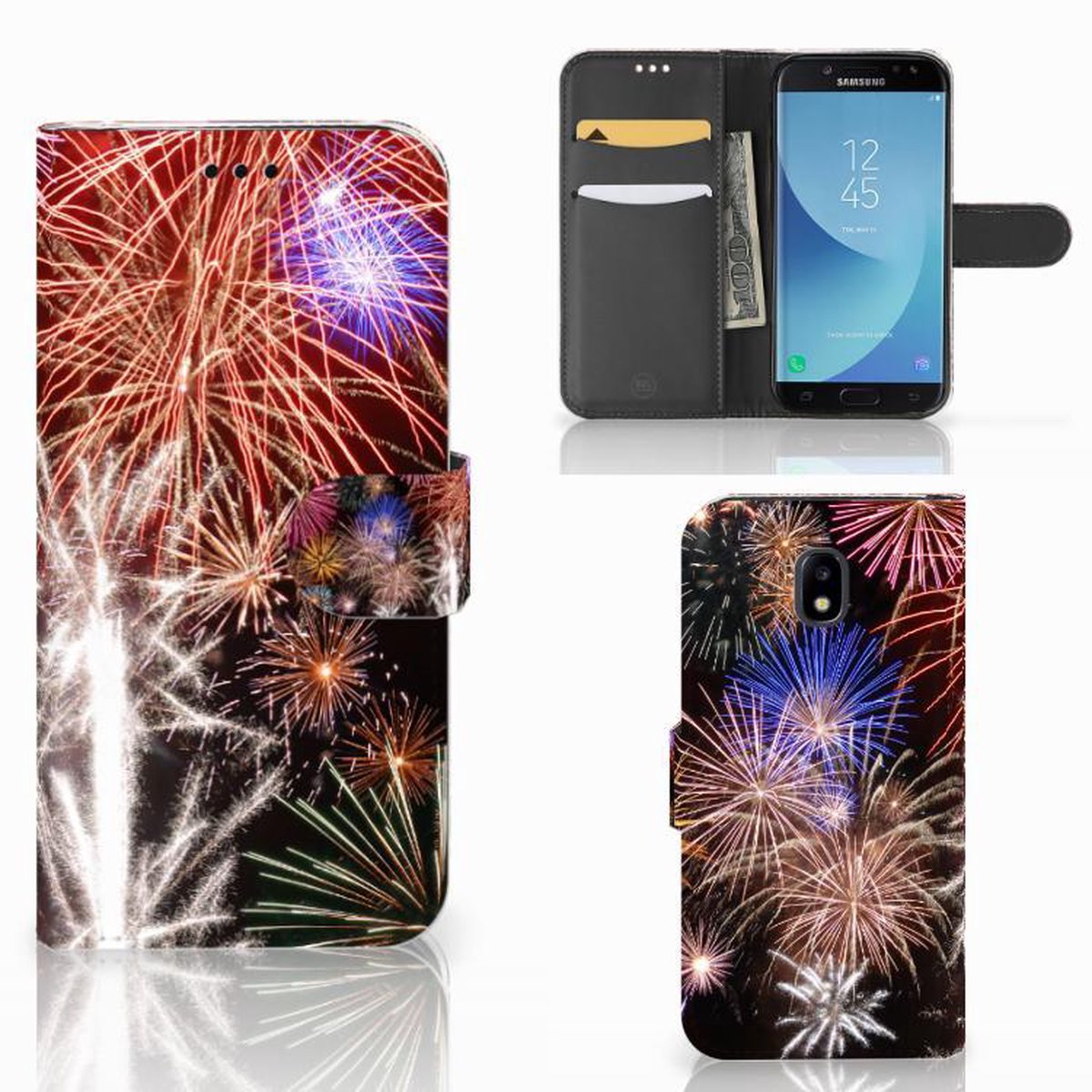 Samsung Galaxy A30 Wallet Case met Pasjes Vuurwerk