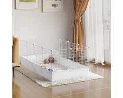 CS® |Hondenren| Puppyren | hondenbench| Konijnenren |142 x 71 x 53 cm| Puppy ren- Puppyrennen- 145 cm x 75 cm- H 35 cm- 12 panelen