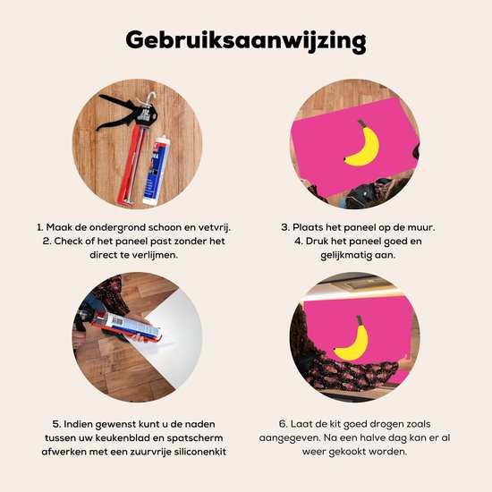 Crédence de Cuisinière en Aluminium 90x60 cm - Banane - Jaune - Fruit - Écran Pare-éclaboussures pour Plaque de Cuisson - Protection Murale