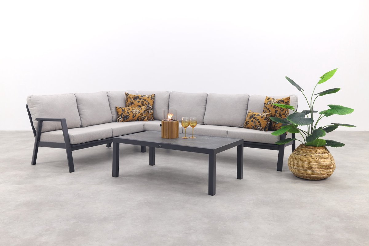 Viento/Atlanta L-vorm loungeset links/rechts opstelbaar- Royal Grey/Antraciet