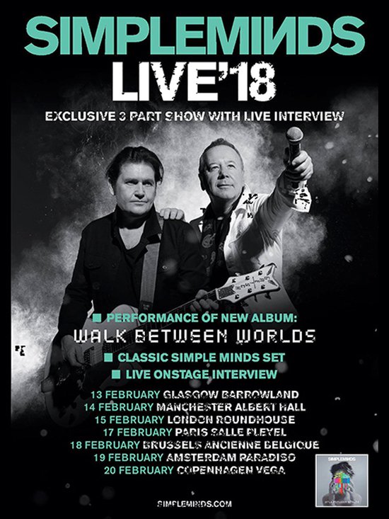 Signs-USA - Concert Sign - metaal - Simple Minds - 2018 - 30 x 40 cm