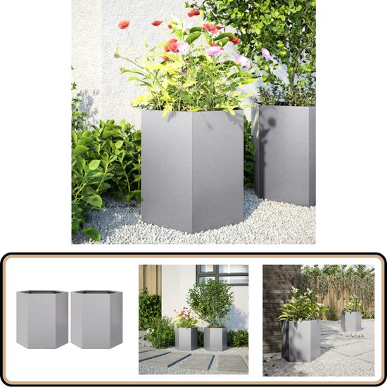 vidaXL Plantenbak verhoogd 160x40x77 cm gegalvaniseerd staal groen | Leen Bakker