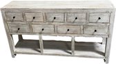 Deco4yourhome® - Table murale - Buffet - 9 tiroirs - Blanc - 160 cm