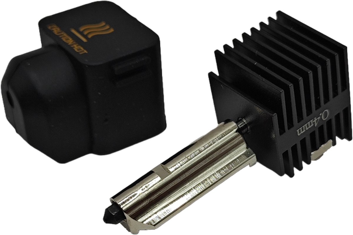 A1 mini hotend 0.4mm nozzle voor Bambu Lab met geharde stalen nozzle sock en gereedschap voor het uitwisselen van de 0.4mm nozzle